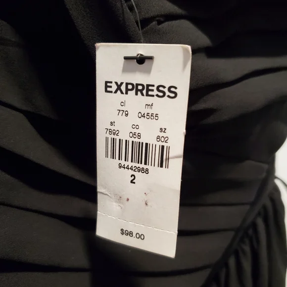 Express one shoulder black dress with pleats, size 2 - Picture 8 of 13